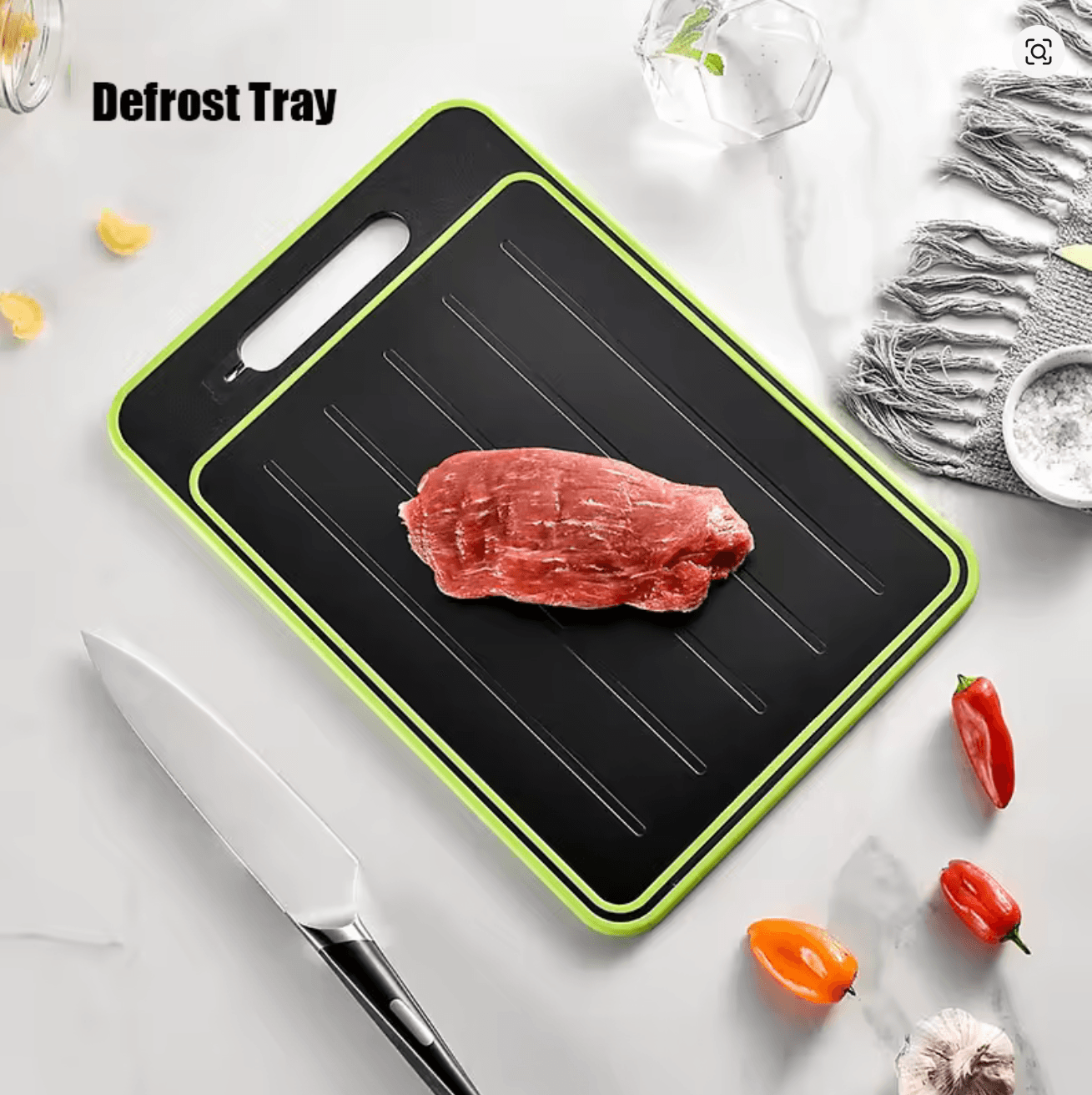 Steak thawing on the ThawPrep defrost side